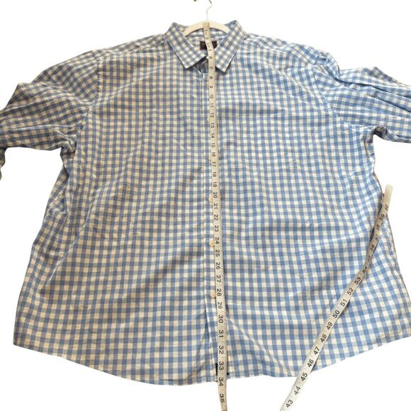 UNTUCKit Men's Camelo Gingham Classic Long Sleeve Button Up Shirt Blue Size XXXL - Picture 8 of 9